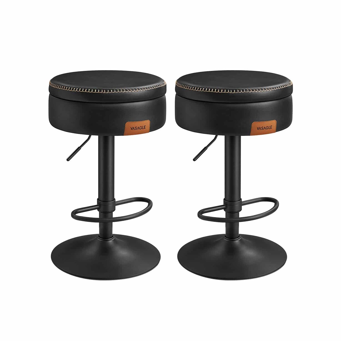 Drehbarer Barhocker mit Stauraum tintenschwarz