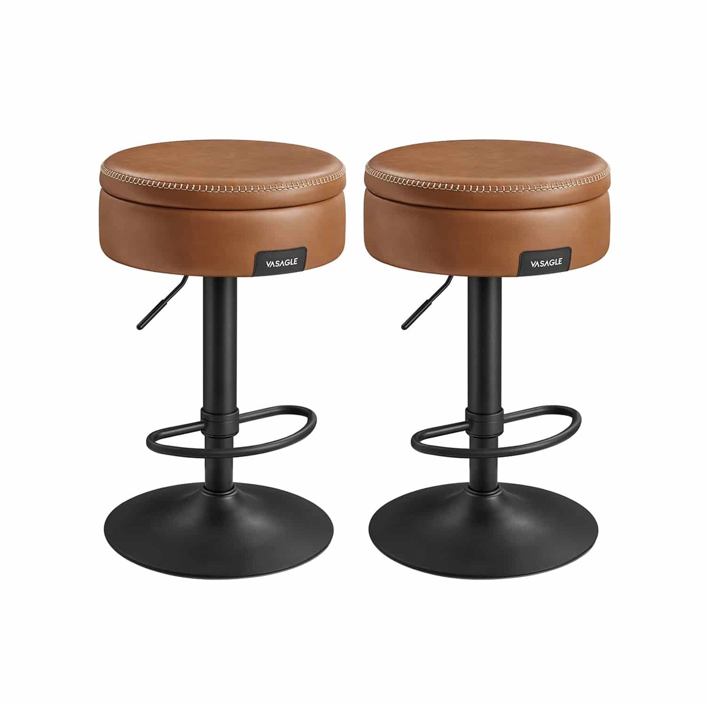 Drehbarer Barhocker mit Stauraum karamellbraun