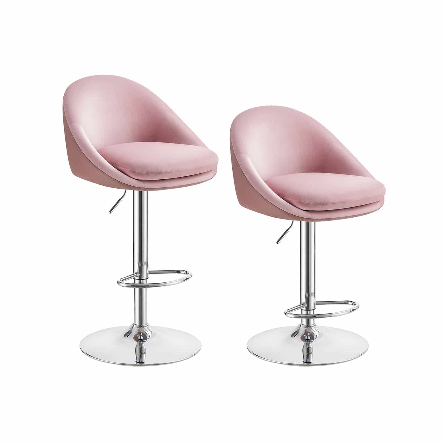 Barhocker 2er Set höhenverstellbar pastellrosa-Silbergrau