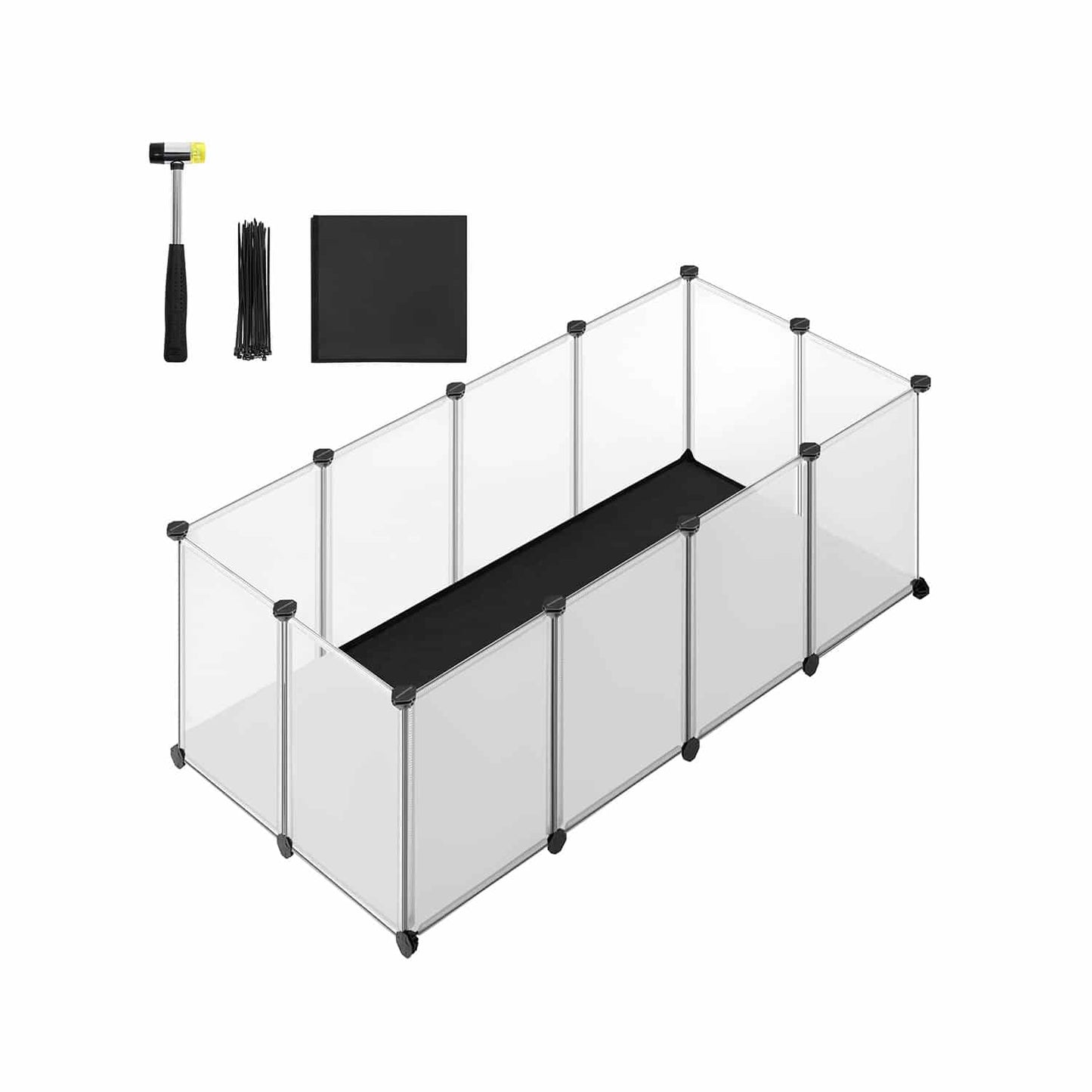 Kleintiergehege mit Bodenplatten 125 x 63 x 42 cm