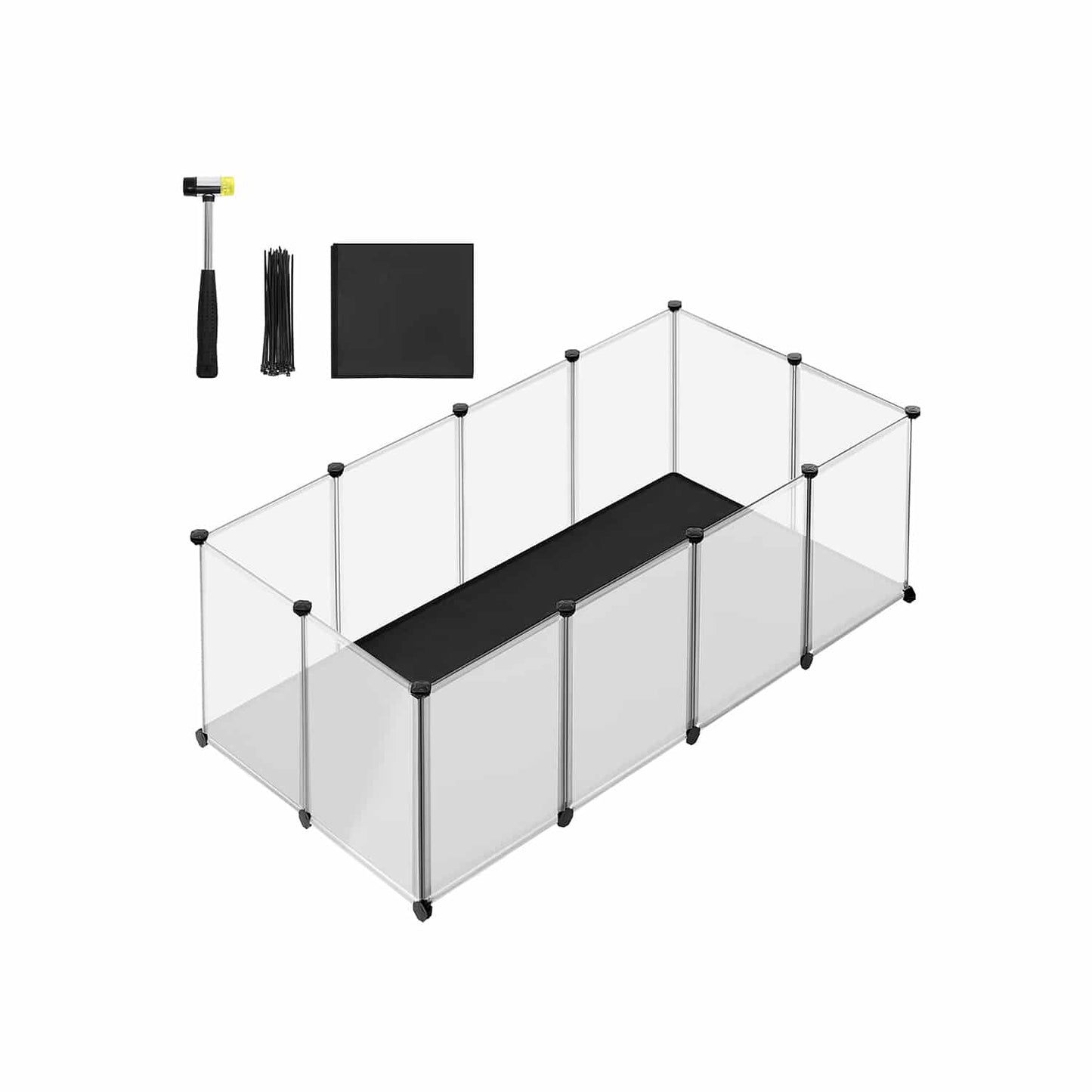 Kleintiergehege mit Bodenplatten 143 x 73 x 46 cm