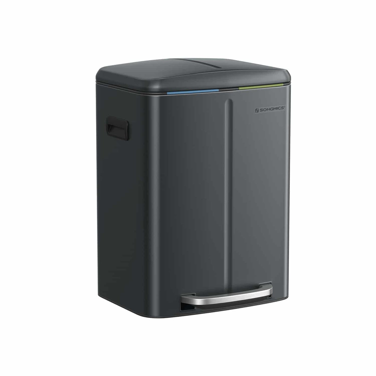 Mülleimer Küche 2 x 20 L mit Softclose-Deckel grüngrau