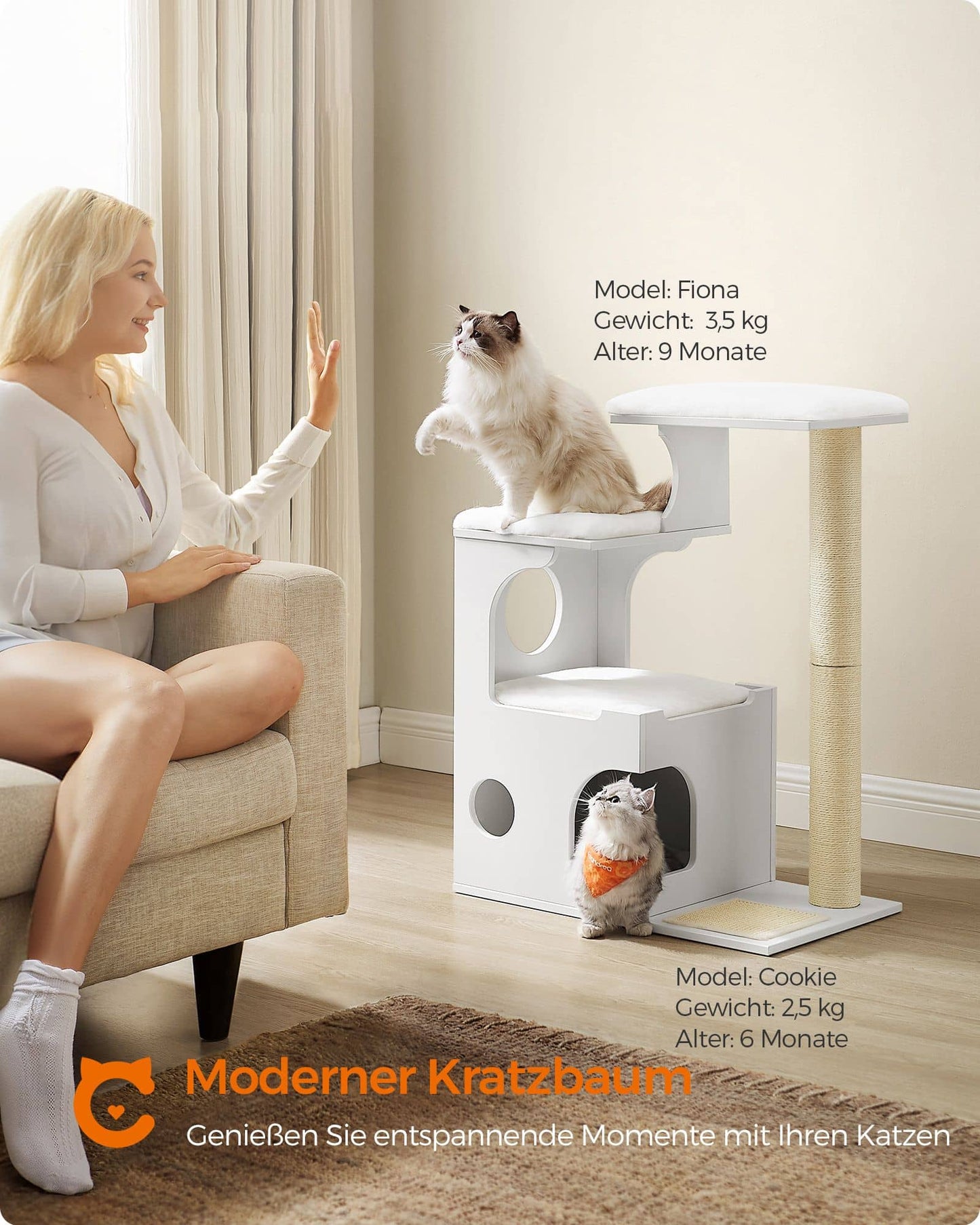 Kratzbaum 86 cm mit Höhle und Säule