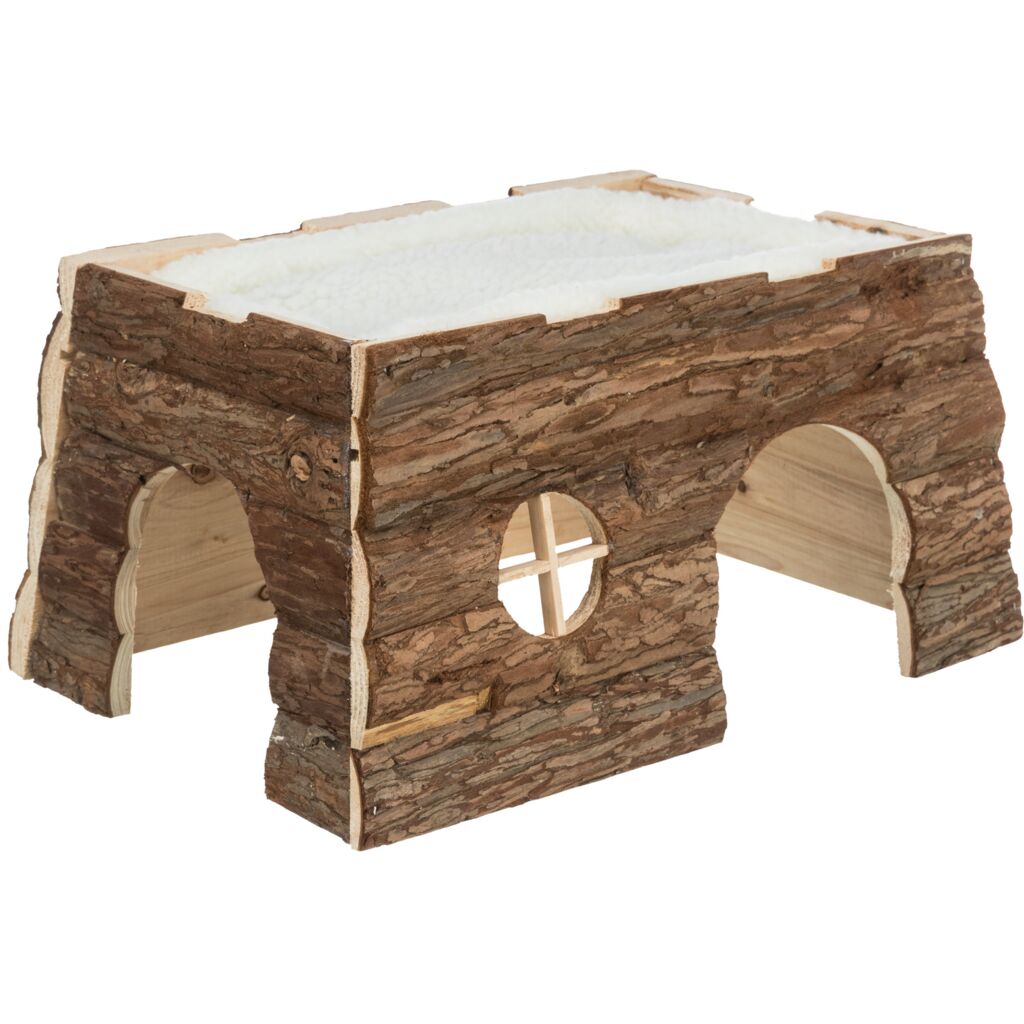 Haus Tilde mit Bett, Meerschweinchen, Rindenholz