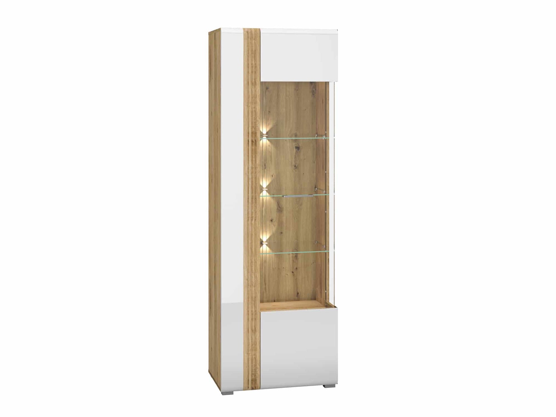 Adagio 02 rechte Vitrine Castello Eiche - weiß