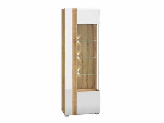 Adagio 02 rechte Vitrine Castello Eiche - weiß