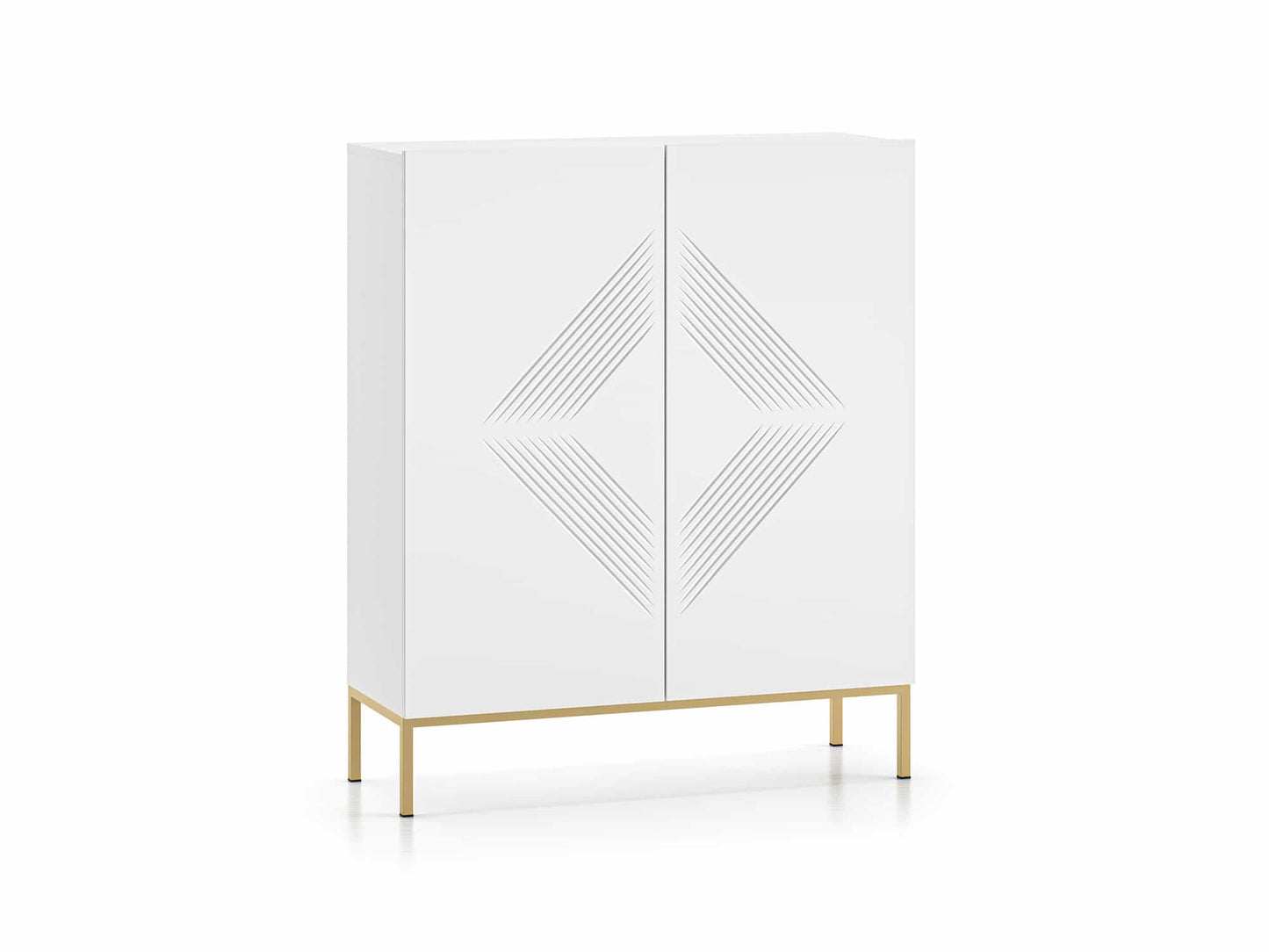 Clearing 01 weiße Kommode mit goldenen Gestell