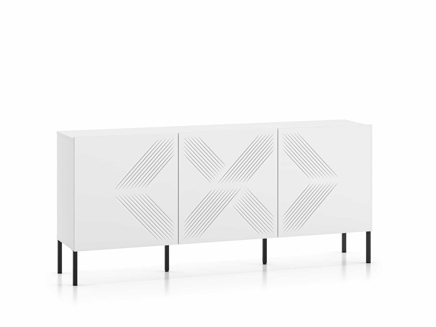 Clearing 02 weißes Sideboard mit schwarzen Füßen