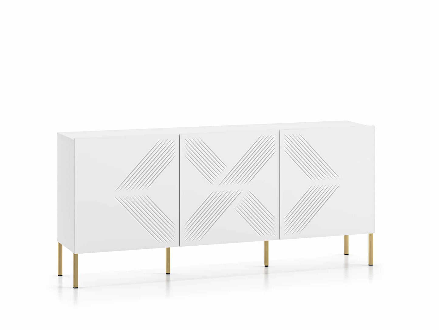 Clearing 02 weißes Sideboard mit goldenen Füßen