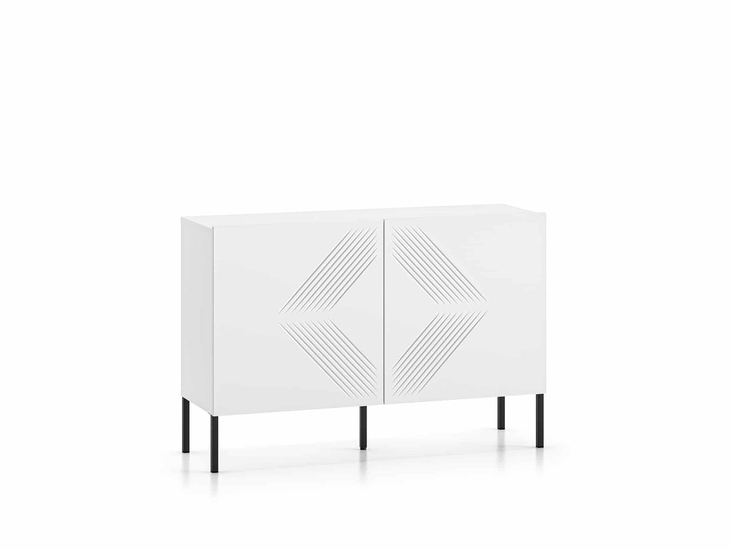 Clearing 03 weiße Kommode mit schwarzen Füßen