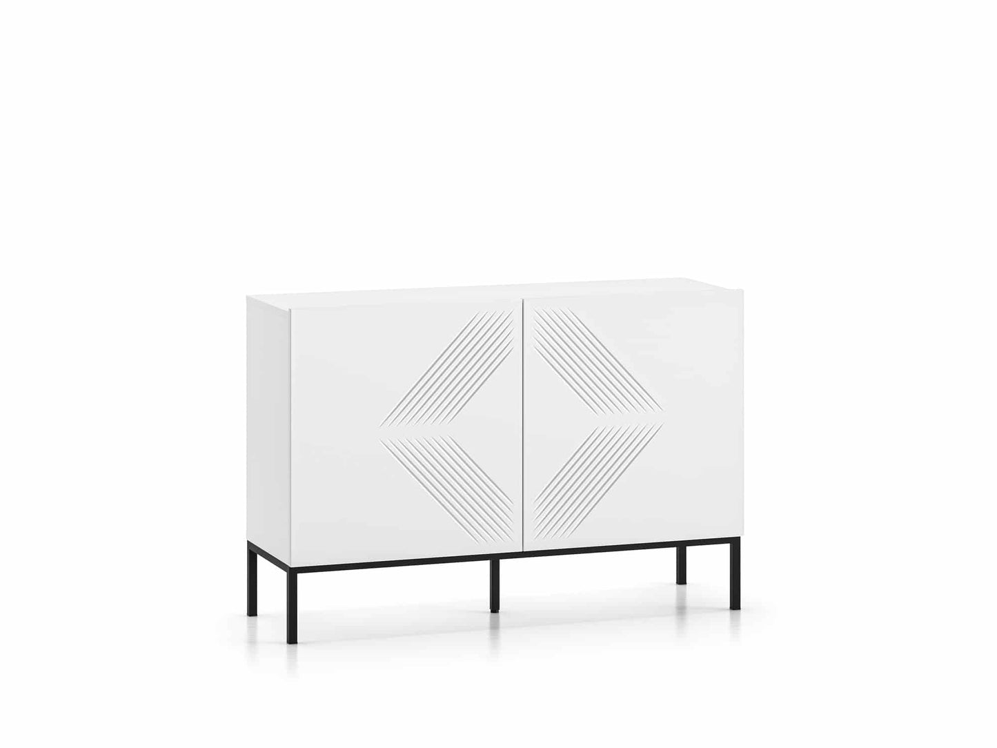 Clearing 03 weiße Kommode mit schwarzen Gestell