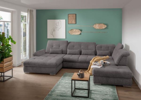 Luxuriöse Wohnlandschaft Dalida mit Schlaffunktion - Schönheit in 5 verschiedenen Farben