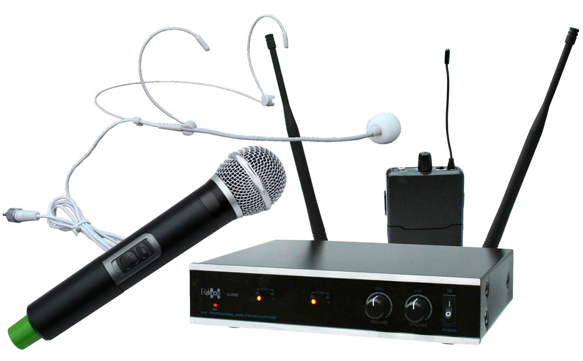 EL173784 E-Lektron IU-2082HM UHF Funkmikrofon System 1xHand/1xHeadset