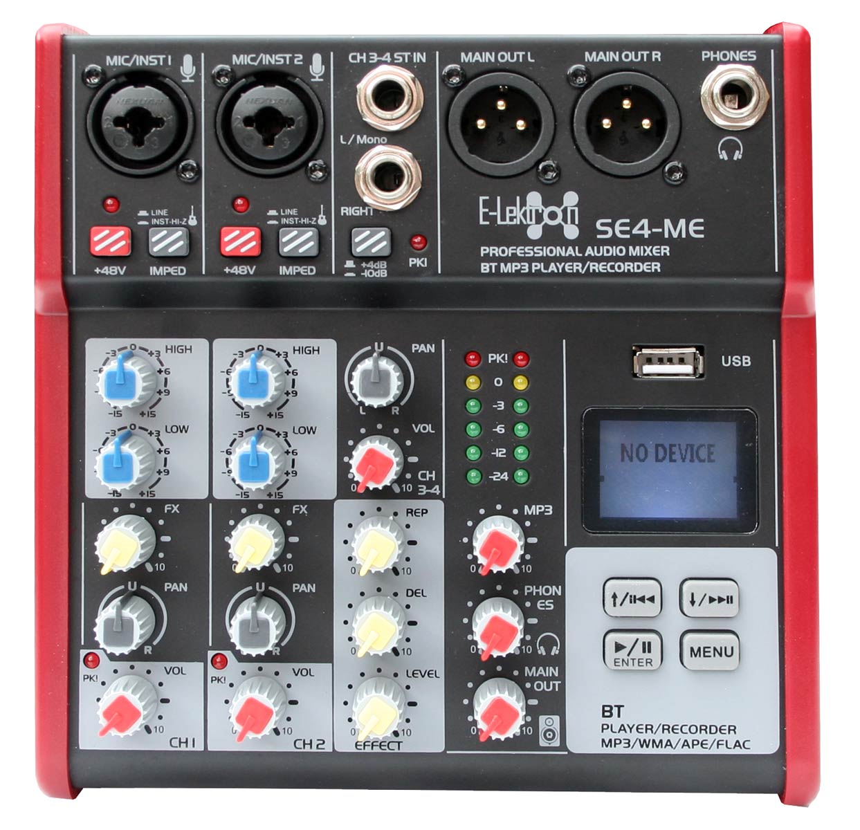 EL172578 E-Lektron SE-4 Live Mischpult 2-Kanal + stereo AUX / USB / BT