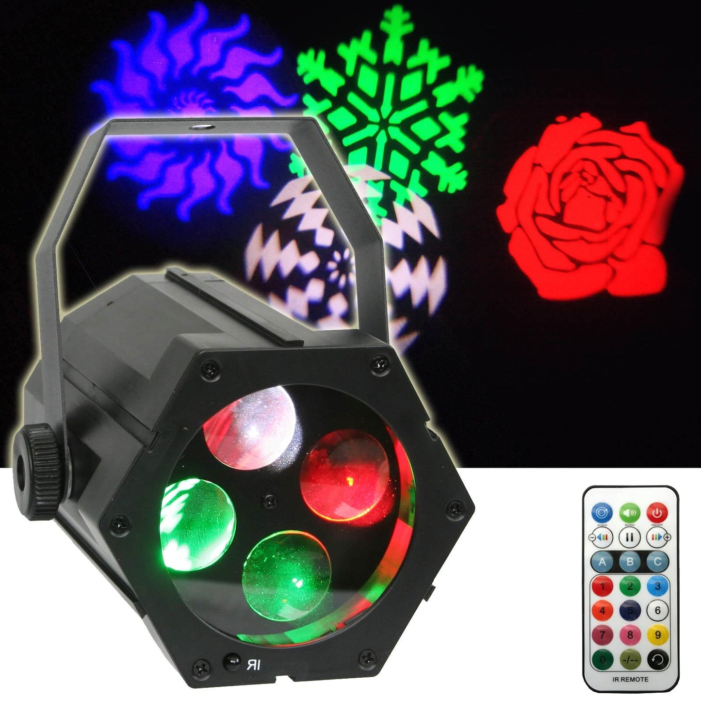 EL153545 E-Lektron Gobo-9W USB RGBW LED Party Gobo Projektor