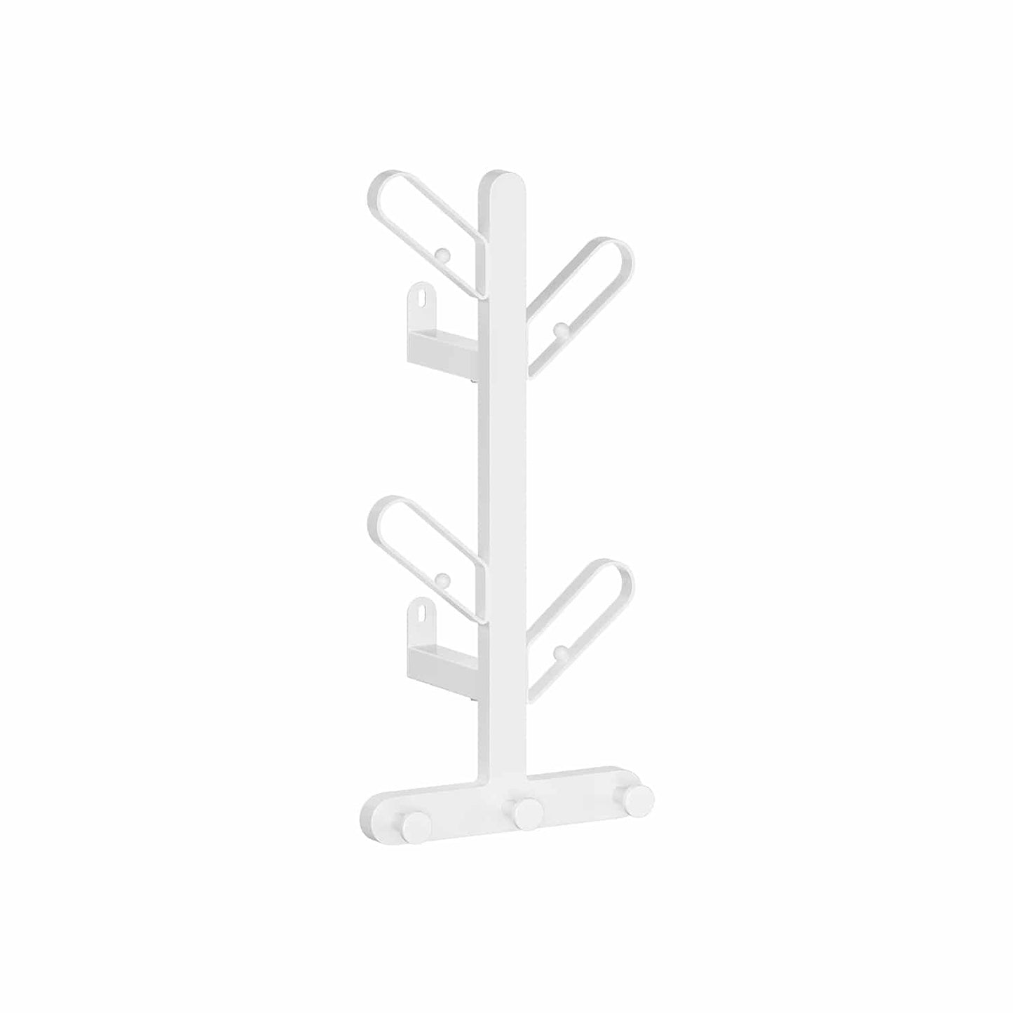 Wandgarderobe in Baum-Form mit 7 Haken perlweiß