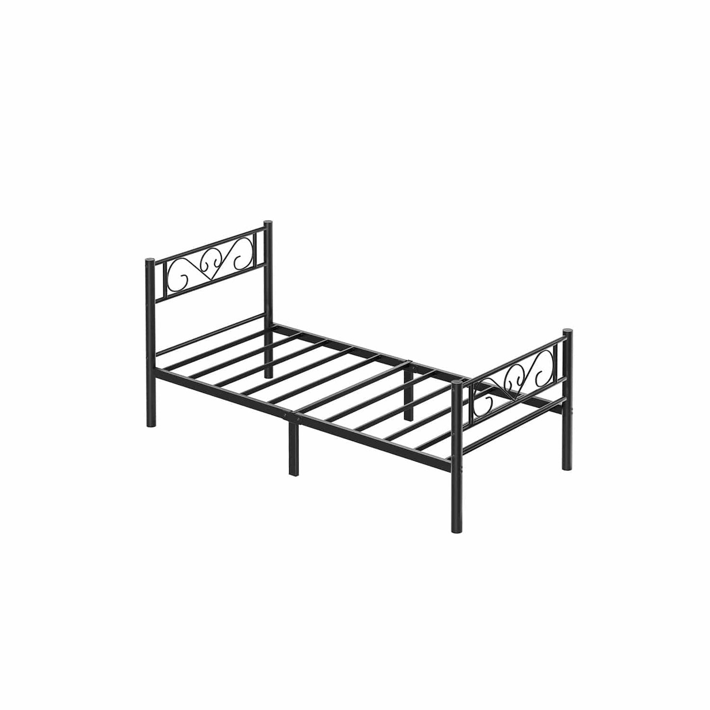 Bett 90 x 190 cm Einzelbett aus Metall einfache Montage