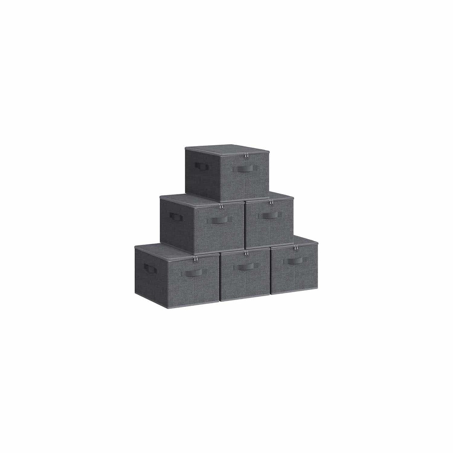 Aufbewahrungsbox mit Deckel 6er Set schiefergrau