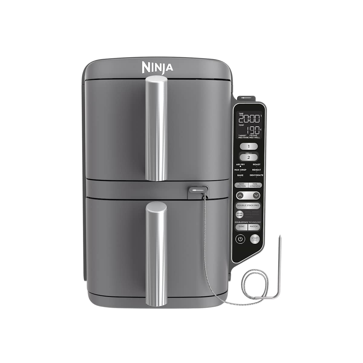 Ninja Double Stack XL 2-Ebenen Heißluftfritteuse 9 5 L mit Smart Cook System SL451EU