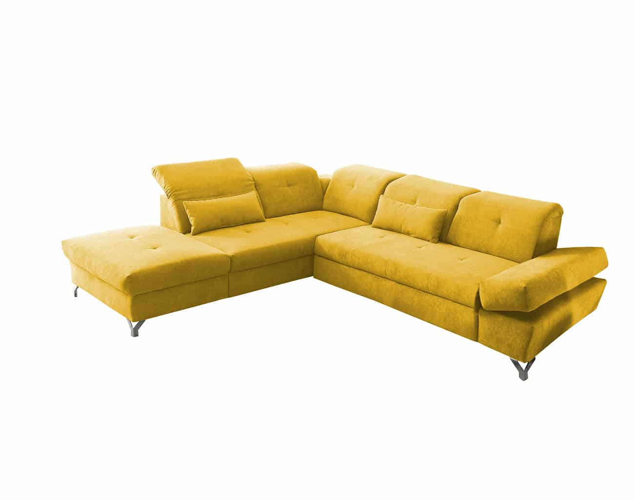 Ecksofa mit Schlaffunktion Melfi in Senf – ED Exciting Design