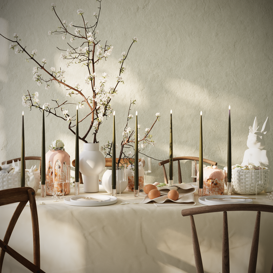 LED-Kerzenlicht Mit Lack-Set – Dunkelgrün – 8 Stück 38 cm Kerzenlicht