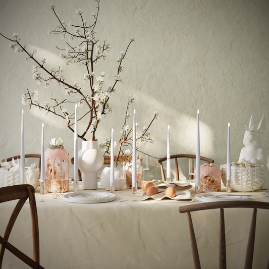 LED-Kerzenlicht Mit Lack Paket – Mist Blue – 4 Stück 38 cm | 4 Stück 28 cm