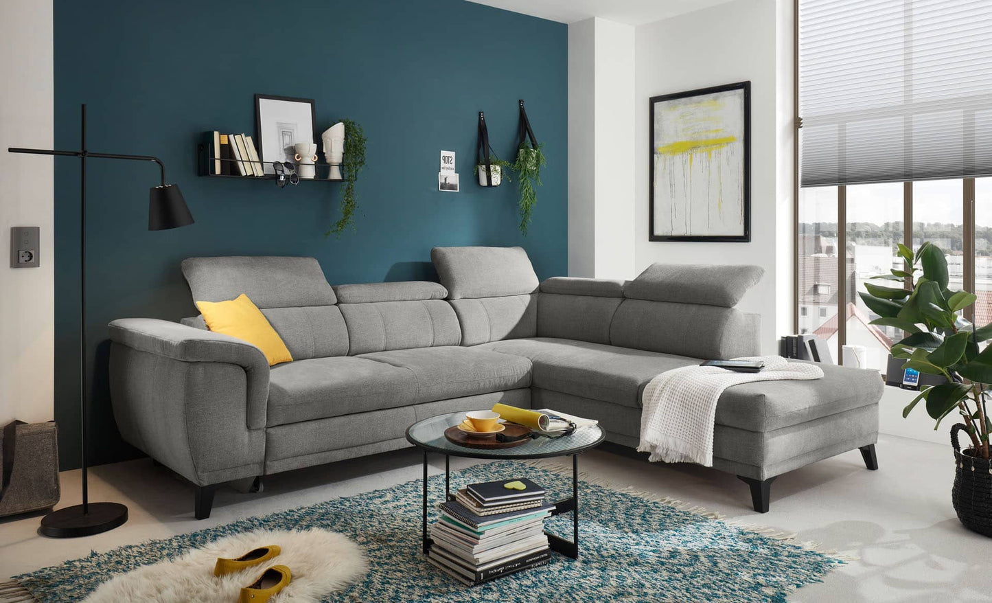 Ecksofa Albany mit Schlaffunktion und Bettkasten von Ed Exciting Design in verschiedenen Farben