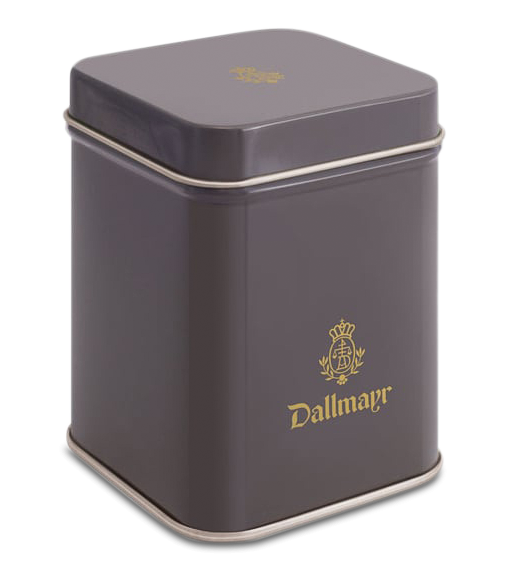 Teedose leer, dunkelgrauDallmayr Logo, Inhalt 50g