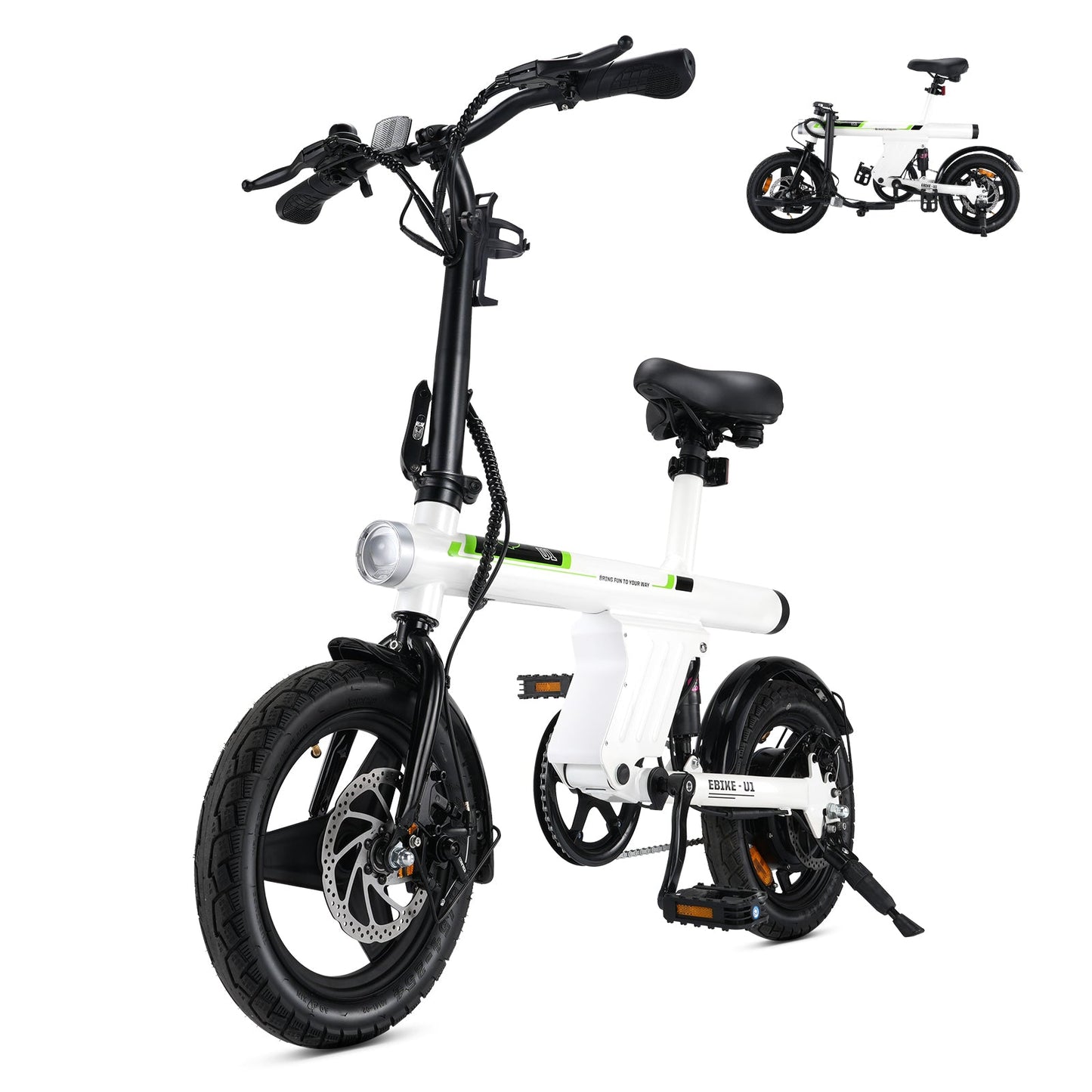 U1 City E-bike 350W für Erwachsene - U1 Weiß