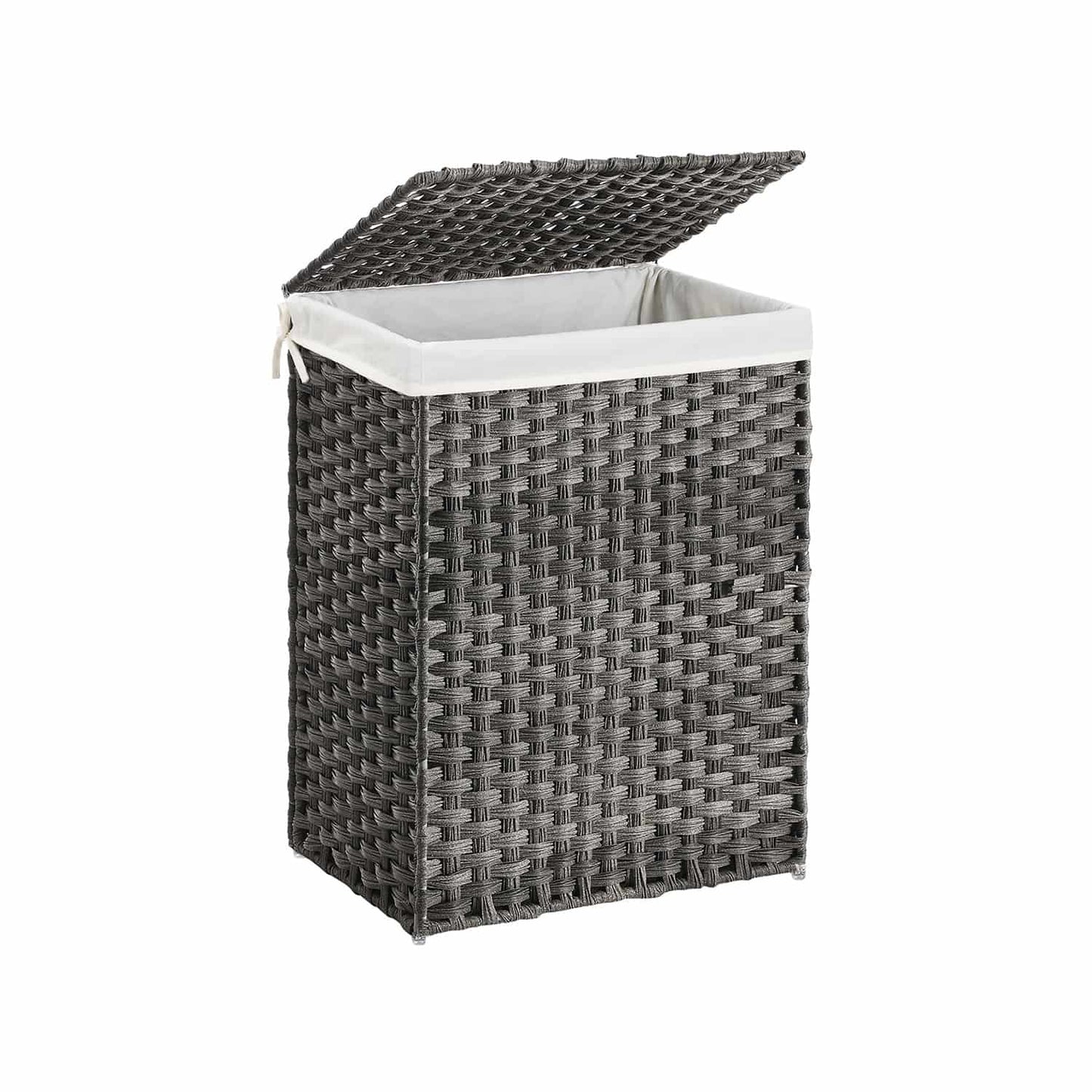 Wäschekorb Polyrattan 90 L Grau