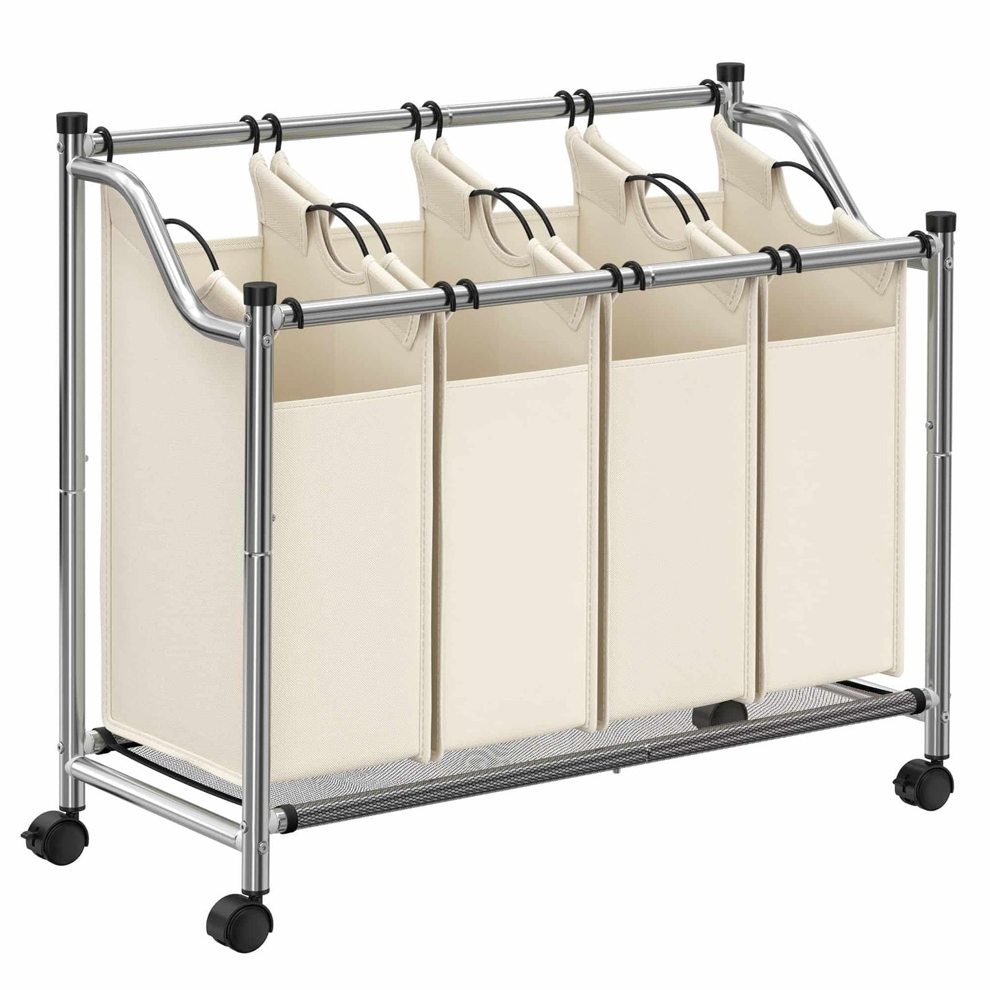 Wäschesammler 4 x 35 L Beige
