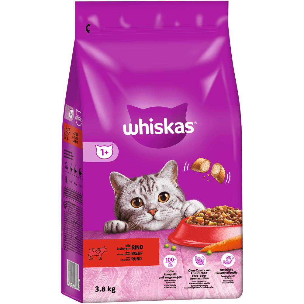 Whiskas Trocken Adult 1+ Rind 3,8kg