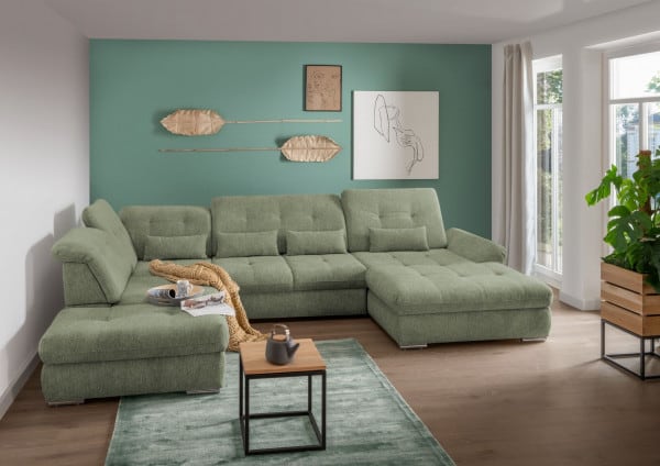 Luxuriöse Wohnlandschaft Dalida mit Schlaffunktion - Schönheit in 5 verschiedenen Farben