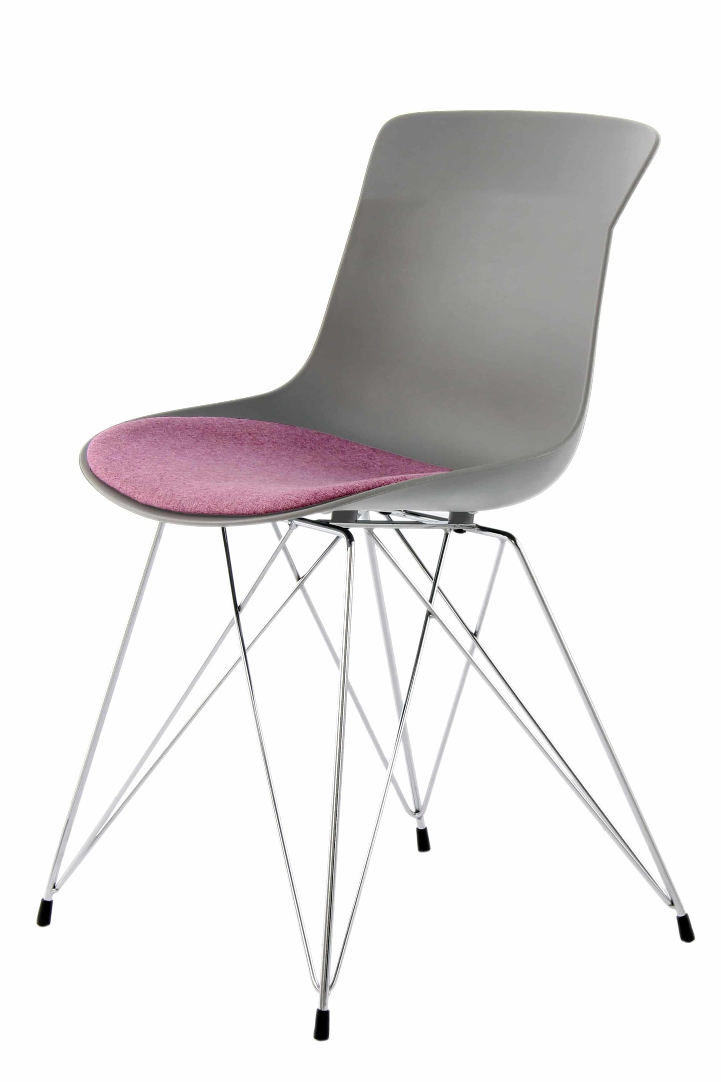 Stuhl Emily 110 2er-Set Grau / Violett