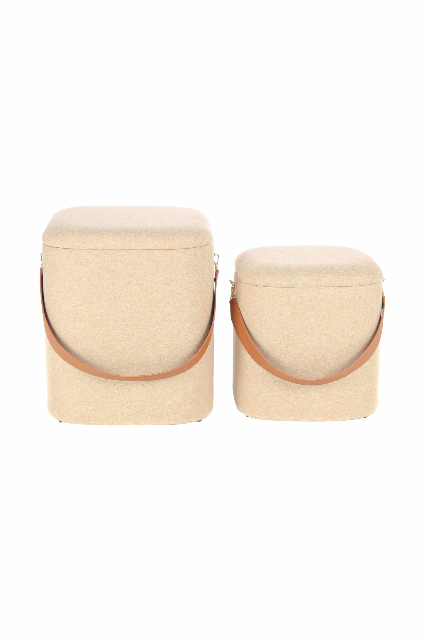 Hocker Arabella 225 2er-Set Beige / Braun