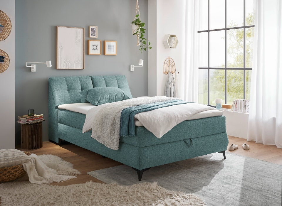 Boxbett Atlantis 140x200 cm in Mint von ED Exciting Design mit Bettkasten