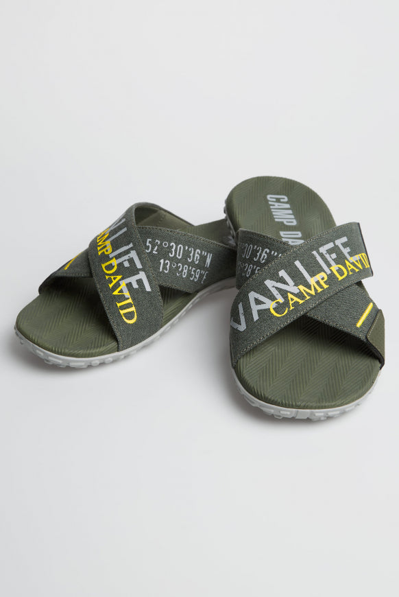 CAMP DAVID Beach Slipper mit Label Prints