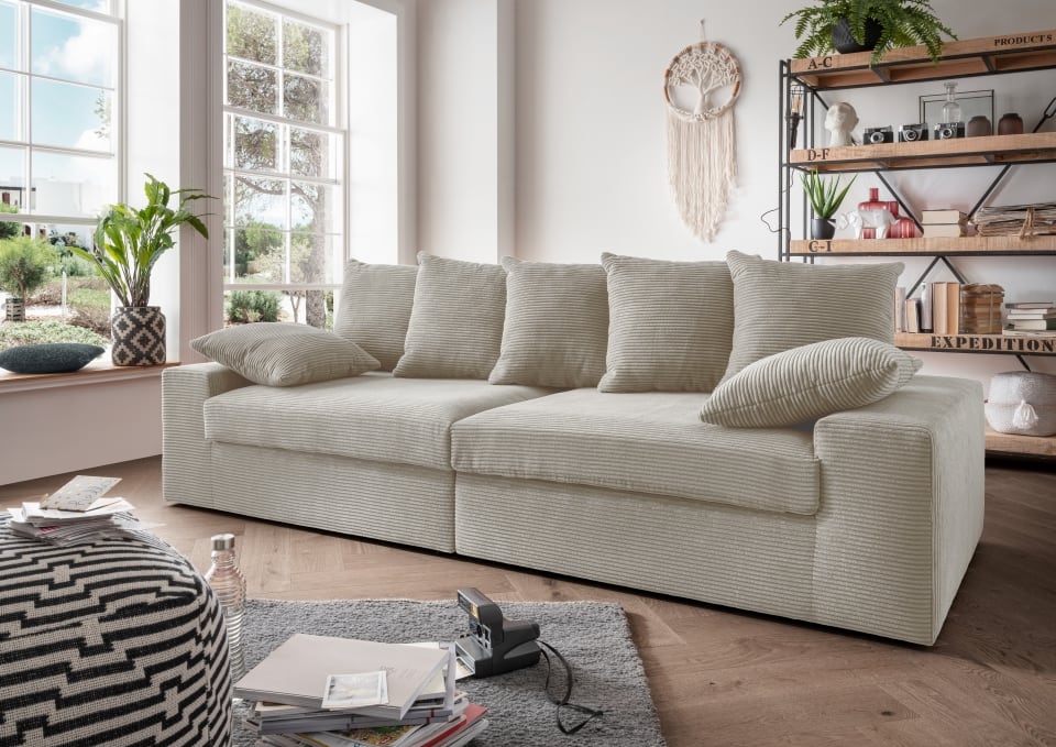 Benformato Big Sofa Sassari: Stilvolle Gemütlichkeit mit Cord-Bezug und Flexiblen Farboptionen