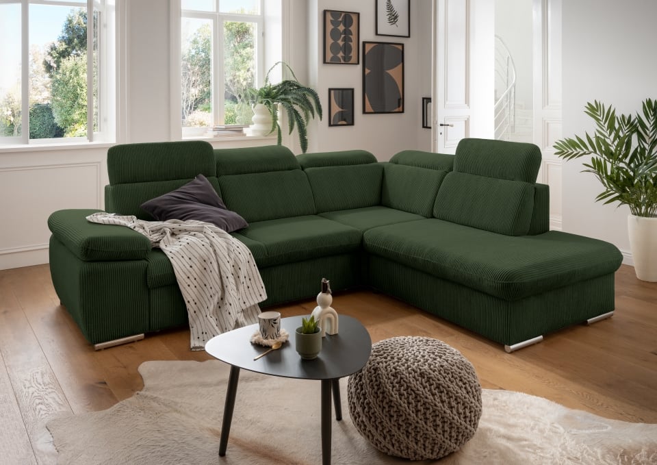 Benformato Sofa Vasto: Elegantes Design mit Schlaffunktion, Bettkasten und verstellbaren Kopflehnen in 4 Farboptionen - Jetzt bei Myhomelando entdecken