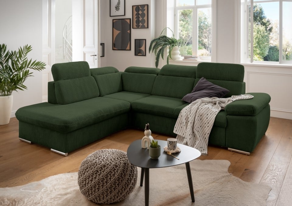 Benformato Sofa Vasto: Elegantes Design mit Schlaffunktion, Bettkasten und verstellbaren Kopflehnen in 4 Farboptionen - Jetzt bei Myhomelando entdecken