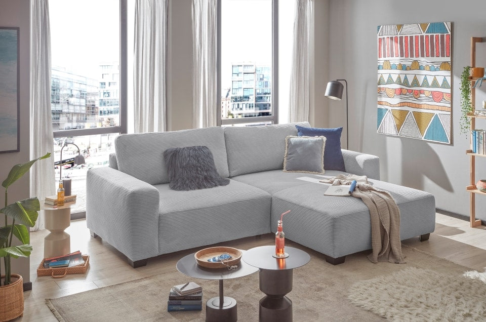 Ecksofa Elba von ED Exciting: Elegantes Design in verschiedenen Farben wählbar - Hochwertige Nosagfederung, flexibel platzierbar