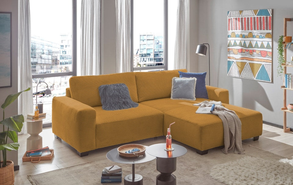 Ecksofa Elba von ED Exciting: Elegantes Design in verschiedenen Farben wählbar - Hochwertige Nosagfederung, flexibel platzierbar