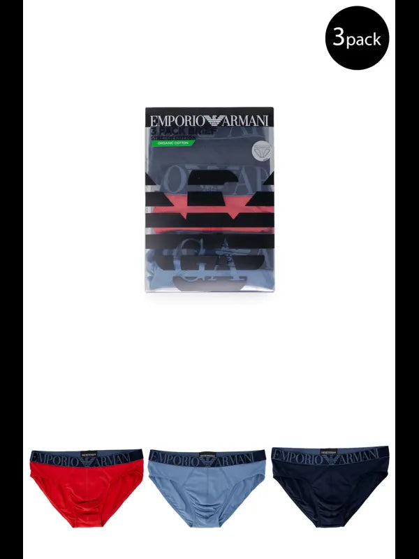 Armani Herren Slip Blau 95% Baumwolle 5% Elasthan, Größe S