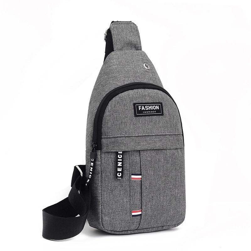 Brusttasche Neue Männer Einfache Nylon Mode Wasserdicht Eine Schulter Umhängetasche 31*17*5cm grau
