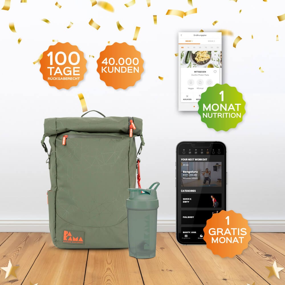 Fitnessstudio to Go (inkl. App) + Shaker + Nutrition System 1 Monat - GOTHAM Green