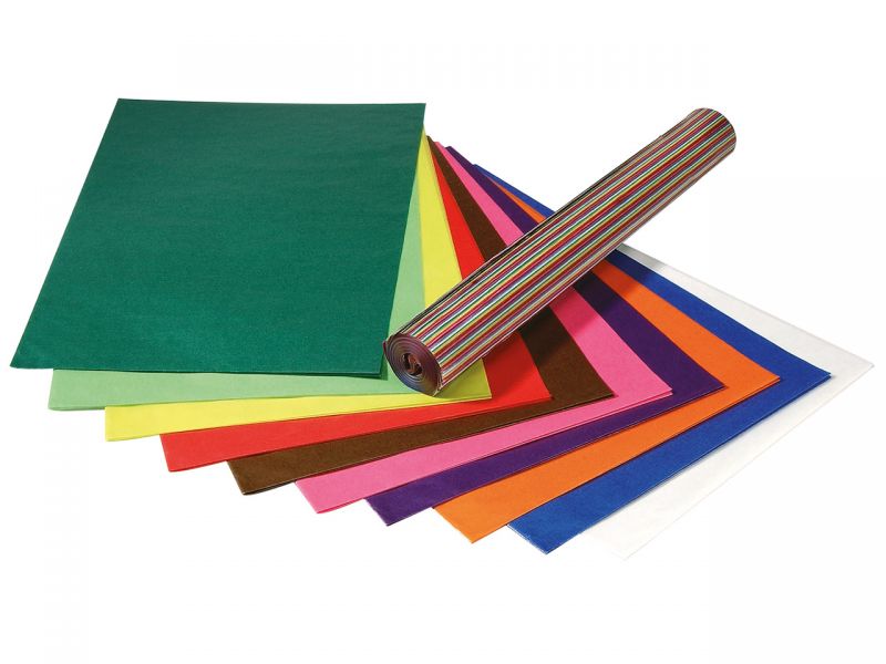 Folia Transparentpapier, 50 x 35 cm, 50 Bogen, 10 Farben sortiert