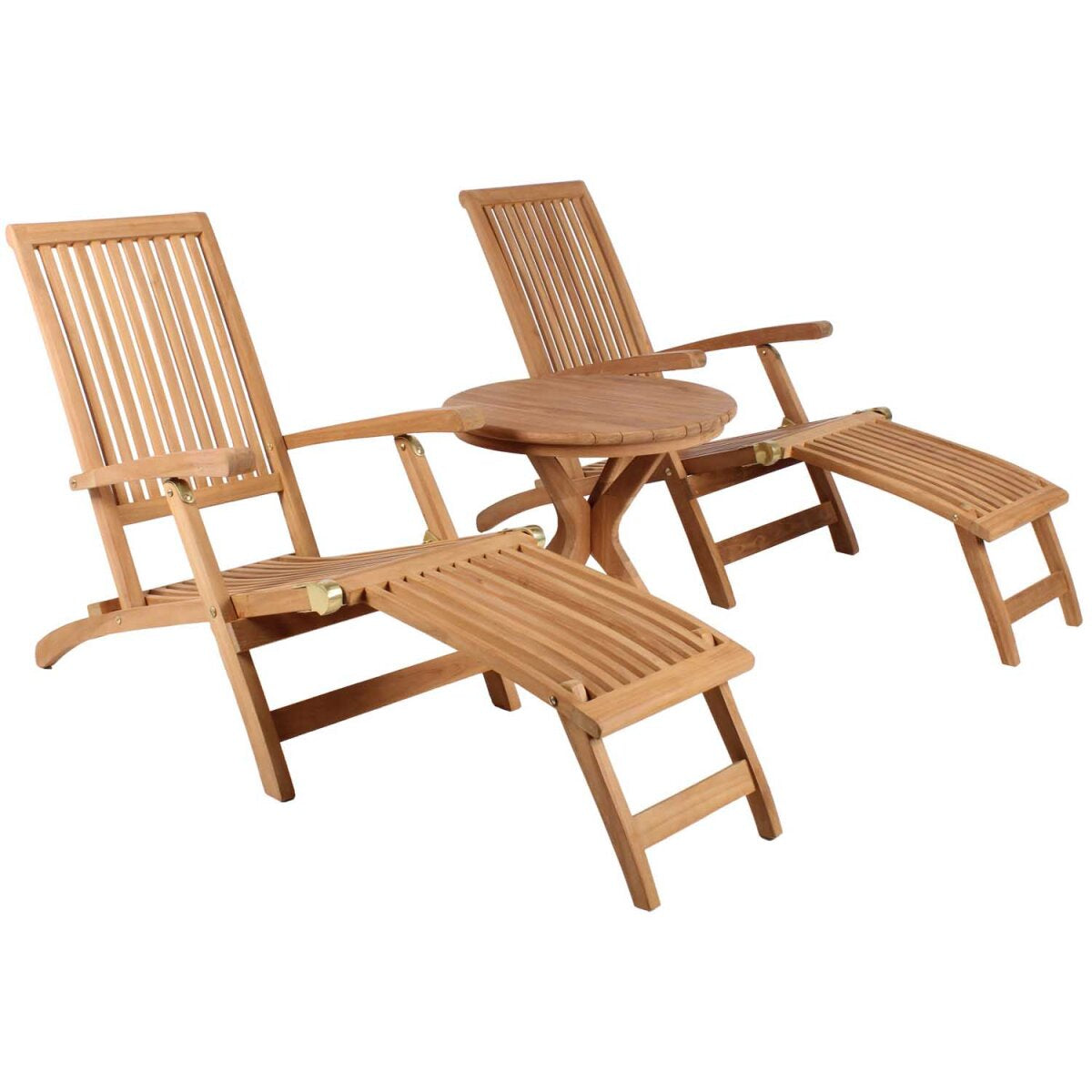Gartenmöbelset Teak Deckchair Yacht & Tisch Burton