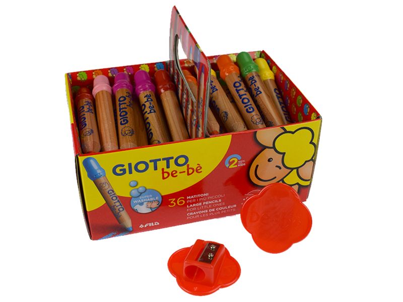 Giotto be-bè Jumbo-Farbstifte, 36er-Set inkl. 2 Spitzern