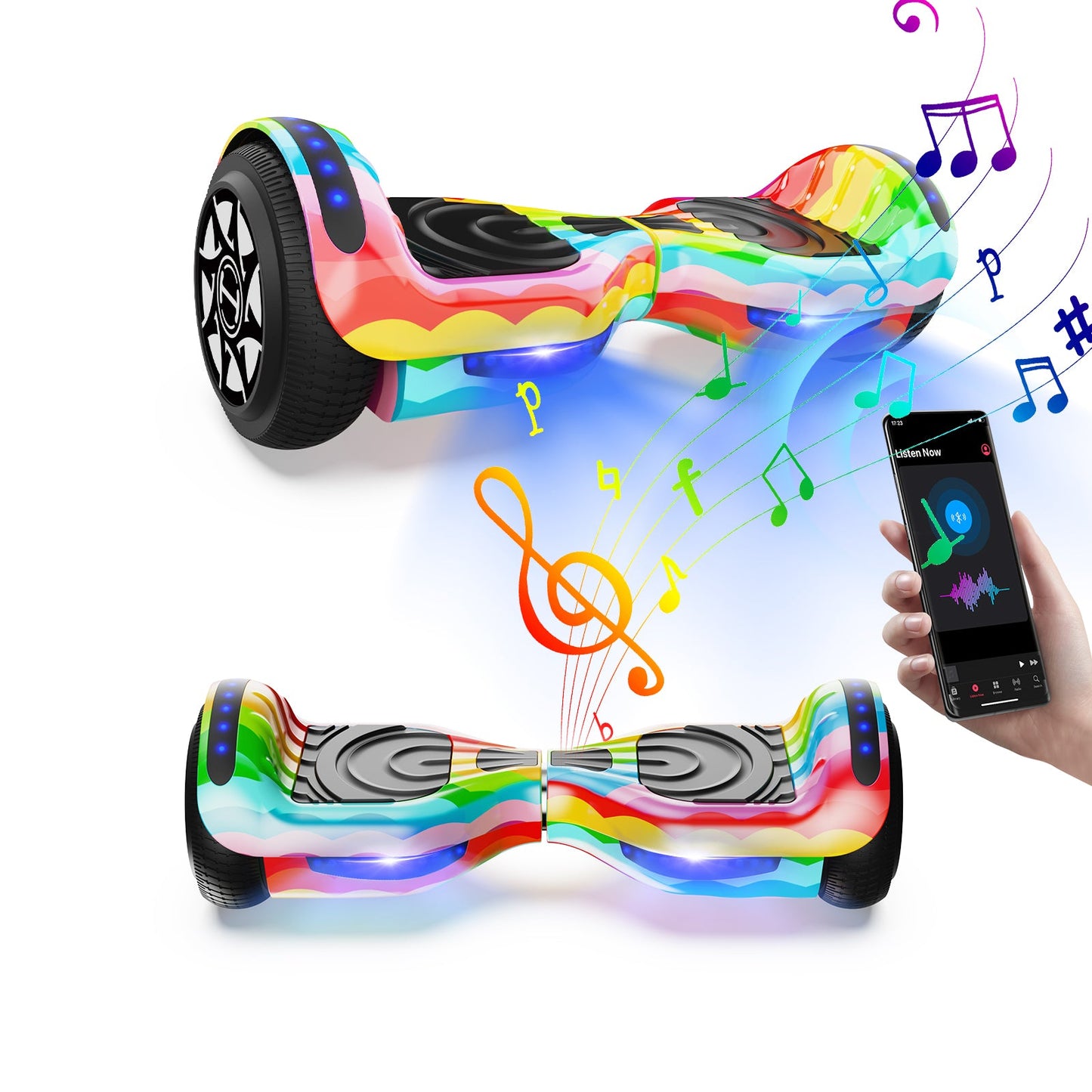 iHoverboard H1 Bluetooth Hoverboard 6.5" - H1 Regenbogen / Hoverboard-Standard