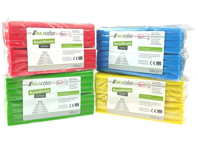 INKAcolor Bastelknete Junior, 4 Farben-Set (je 500 g)